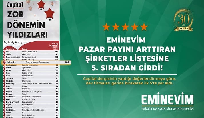 Eminevim, 2020’de Pazar Payını En Fazla Artıran 5. Şirket Oldu!