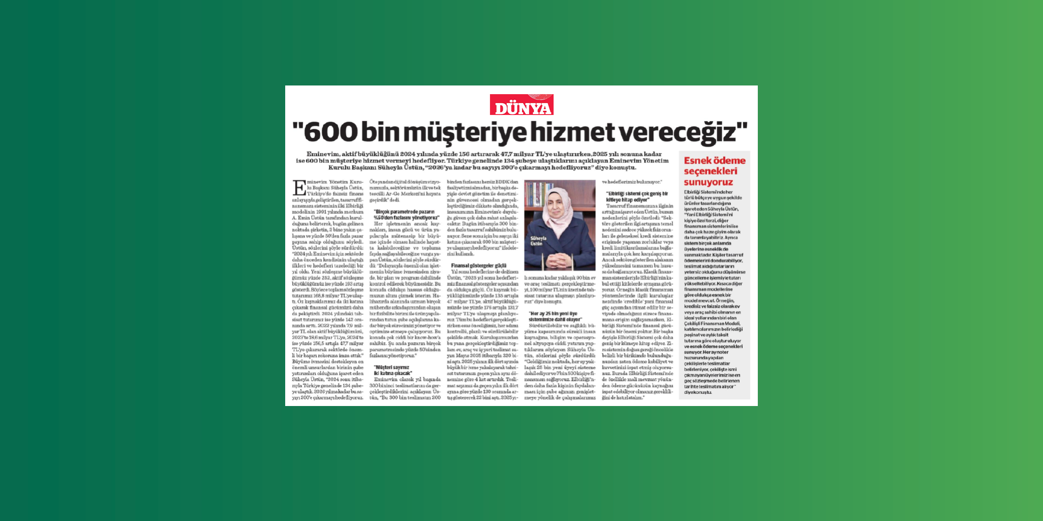 600 Bin Müşteriye Hizmet Vereceğiz