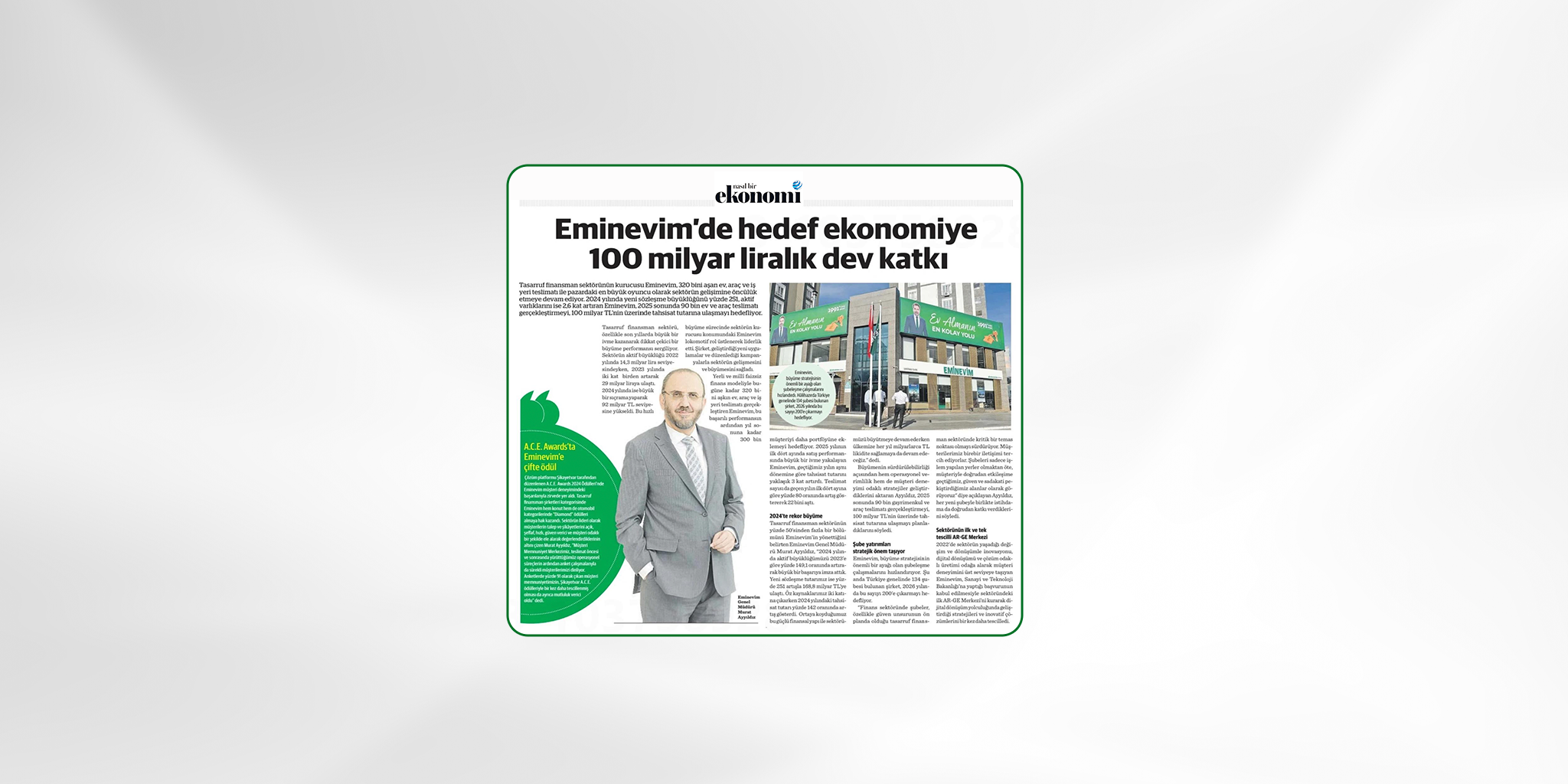 Eminevim’de Hedef Ekonomiye 100 Milyar Liralık Dev Katkı